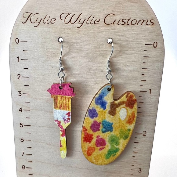 Paint Pallet Earrings - Art Teacher Earrings - Artist Earrings - Art Accessories - Picture 8 of 8